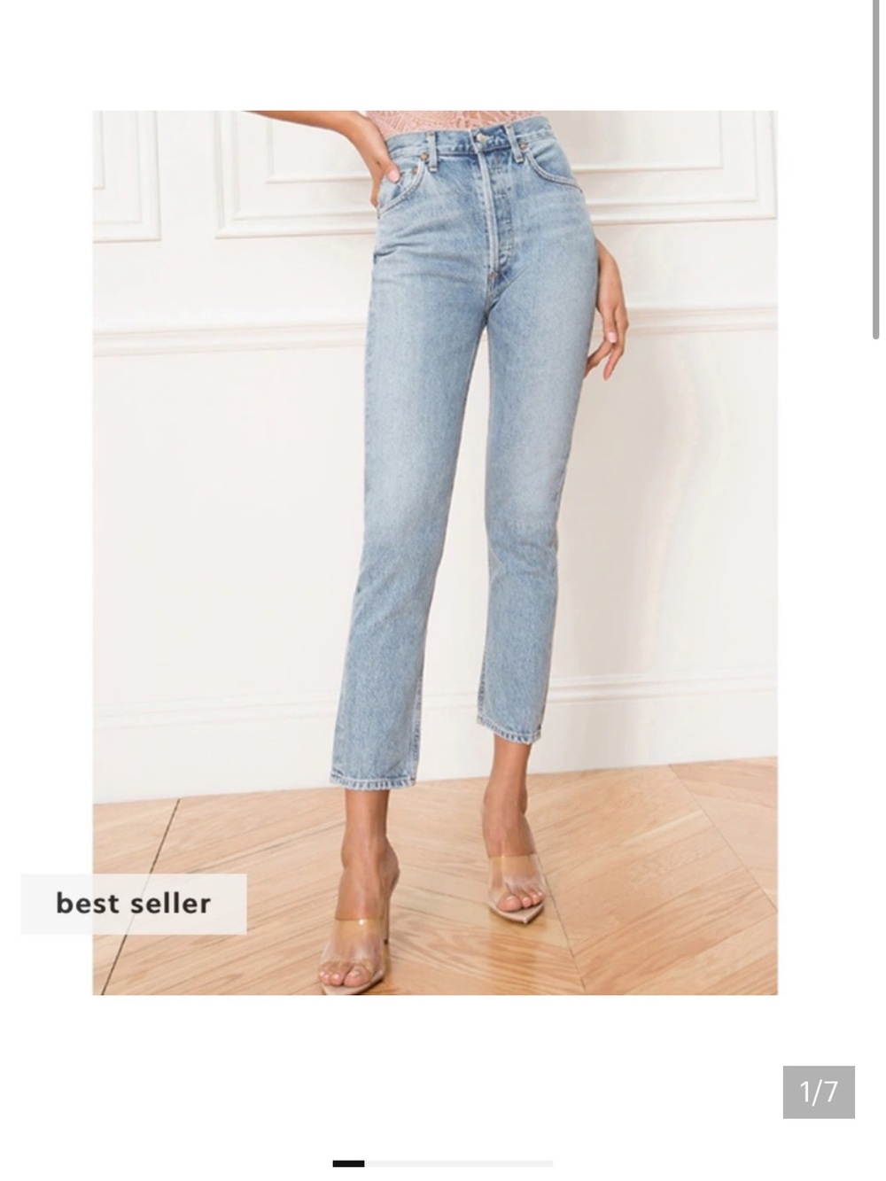 Agolde Light Blue Cropped High-Rise Jeans